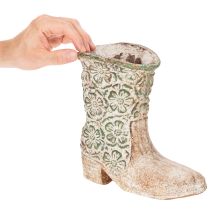 Artikel Blomkruka cowboystövel växtsko vintage blommönster 24cm