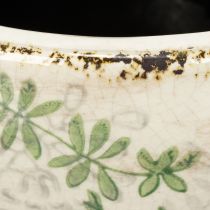 Artikel Keramisk kruka med blommönster, rumsdekoration, 18 cm
