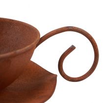 Artikel Växtkopp med fat vintage rost Ø17,5cm H6cm