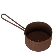 Artikel Metallkruka, planteringskärl, rostfärgad panna, dekorativt föremål, Ø20cm H11cm