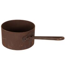 Artikel Metallkruka, planteringskärl, rostfärgad panna, dekorativt föremål, Ø20cm H11cm