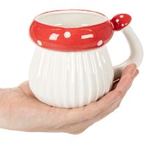 Artikel Keramisk mugg med flugsvampmotiv för dekoration, 10 cm