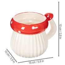 Artikel Keramisk mugg med flugsvampmotiv för dekoration, 10 cm