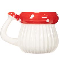Artikel Keramisk mugg med flugsvampmotiv för dekoration, 10 cm