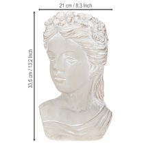 Artikel Växtkruka skulptur kvinna gjuten sten antik look 21×17,5×33,5cm