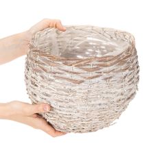 Artikel Rund flätad korg, stor dekorativ korg för plantering, 23 cm