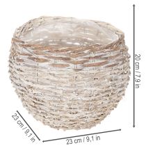 Artikel Rund flätad korg, stor dekorativ korg för plantering, 23 cm