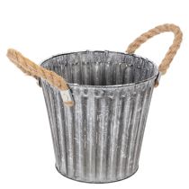 Artikel Metallkruka, dekorativ kruka med handtag, planteringsburk, kruka Ø16,5 cm