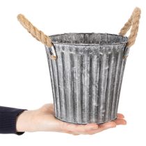 Artikel Metallkruka, dekorativ kruka med handtag, planteringsburk, kruka Ø16,5 cm