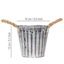 Artikel Blomkruka med handtag, metallplanter, dekorativ planteringskruka Ø14,5 cm