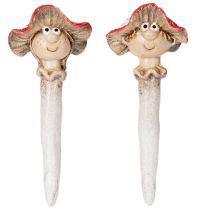 Artikel Svampplugg Dekorativ Figur Flicka och Pojke Flugsvamp med Ansikte 13cm 2st
