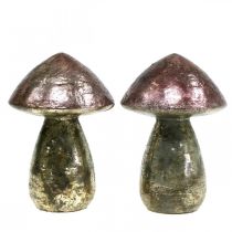 Dekorationssvampar rosa höstdekorationsglas Ø9cm H13,5cm 2st