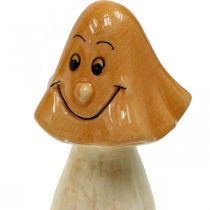Artikel Dekorativa svampar keramikbruna höstdekorationsfigurer Ø6cm H10,5cm 3 st.