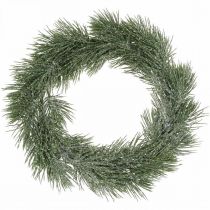 Julkrans konstgjorda tallgrenar snöade Ø30cm