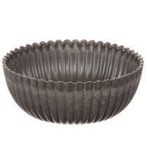 Artikel Ribbad skål, antracit, dekorativ skål, rund, 15 cm, 2 stycken