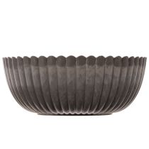 Artikel Ribbad skål, antracit, dekorativ skål, rund, 15 cm, 2 stycken