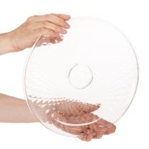 Artikel Dekorativ genomskinlig rund skål med fot, 32 cm