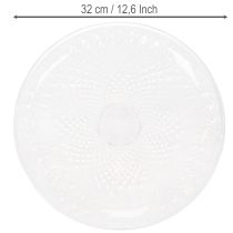 Artikel Dekorativ genomskinlig rund skål med fot, 32 cm