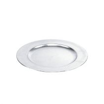 Plastplatta 25 cm silver med silverbladeffekt