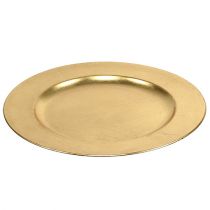 Plastplatta Ø33cm guld med bladguld effekt