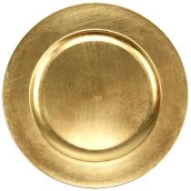 Plastplatta Ø33cm guld med bladguld effekt