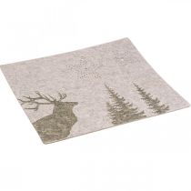 Bordsunderlägg Julbordsdekoration brun filt 45×35cm 4st