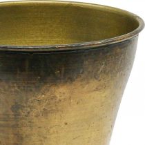 Vintage plantering metall kopp vas mässing Ø14cm H17cm