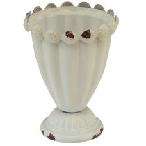 Artikel Kopp vas metall dekorativ kopp krämbrun Ø9cm H13cm