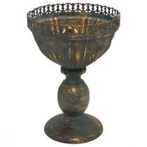Artikel Kopp vas metall dekorativ trofé guldgrå antik Ø15,5cm H22cm