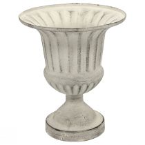 Kopp Vas Metall Deco Shabby Chic Vit Grå H24cm Ø20cm