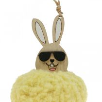Dekorativt hänge kanin gul kanin dekoration påsk Ø7cm 6 st