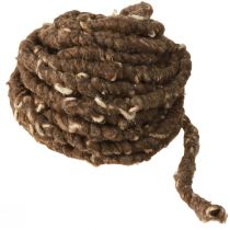 Artikel RAW sladd ullsnöre med jute fårull brun 8mm 10m