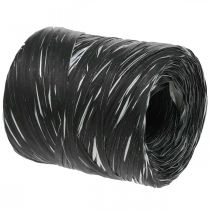 Artikel Raffia band svart silver presentband dekorativt band 200m