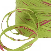 Artikel Raffia band ljusgrönt, rosa, poly raffia 200m