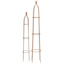 Artikel Spaljé metall obelisk i rostutseende 69/86 cm set om 2