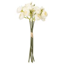 Artikel Konstgjord ranunkelbukett, långvarig blomsterdekoration för våren, 32 cm, 5 stycken