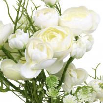 Ranunculus Bukett Konstgjorda Blommor Siden Blommor Vita L37cm