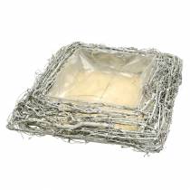 Artikel Rustik växtkudde "Grenar" Vitkalkad dekoration 40x40cm