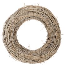 Artikel Dekorativ krans, rottinggrenar, vitkalkade, för kreativ design, 50 cm
