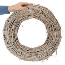 Artikel Dekorativ krans, rottinggrenar, vitkalkade, för kreativ design, 50 cm