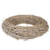 Artikel Dekorativ krans, rottinggrenar, vitkalkade, för kreativ design, 50 cm