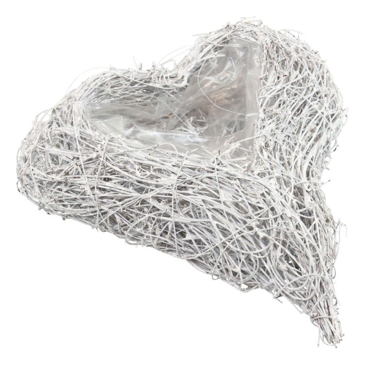Vine hjärta växt hjärta växt skål vit natur 16×19cm×5,5cm