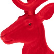 Artikel Dekorativ figurin av en stående hjort, stor, flockad juldekoration, 85 cm