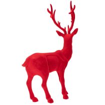 Artikel Dekorativ figurin av en stående hjort, stor, flockad juldekoration, 85 cm