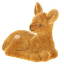 Artikel Dekorativ liggande rådjursfigur för bordsdekoration, 8 cm, 6 stycken