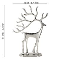 Artikel Rendekoration hjortfigur metall silver H31cm