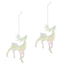 Artikel Rendekoration Juldekorationer iriserande H12cm 3st