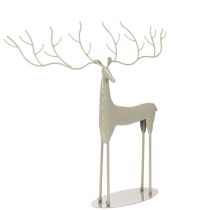Artikel Dekorativ hjortskulptur med stora horn, modern metallutseende, 48 cm