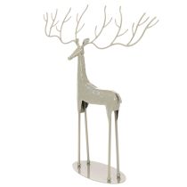 Artikel Dekorativ hjortskulptur med stora horn, modern metallutseende, 48 cm