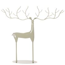 Artikel Dekorativ hjortskulptur med stora horn, modern metallutseende, 48 cm